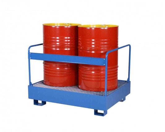 2 drums, standing with safety railing