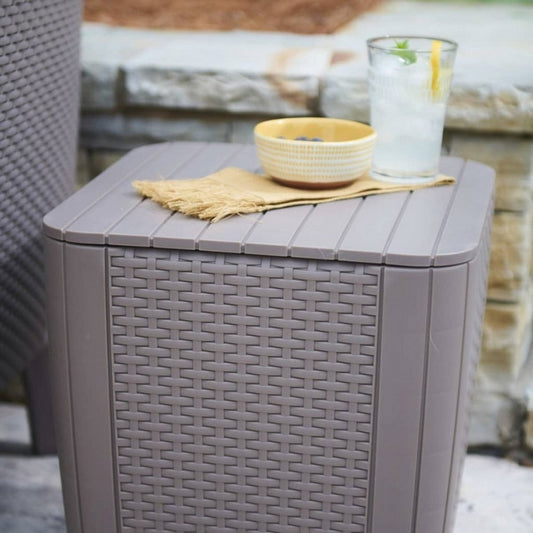 Dārza galdiņš/uzglabāšanas kaste Luzon Flat Wicker bēšs