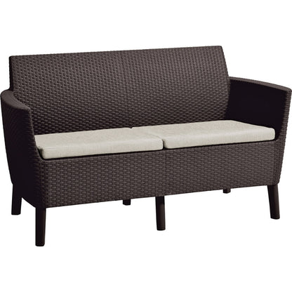 Dārza dīvāns divvietīgs Salemo 2 Seater Sofa brūns