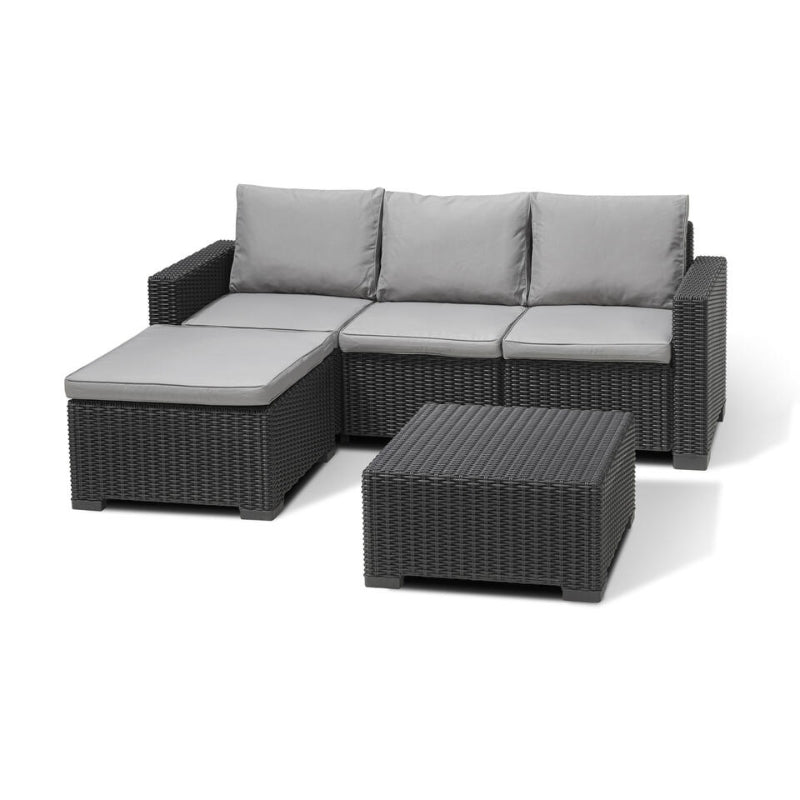 Dārza stūra dīvāns un galdiņš California Chaise Loungue pelēks