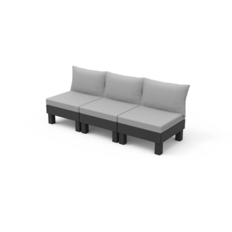 Dārza dīvāns trīsvietīgs Elements 3 Seater pelēks/gaiši pelēks