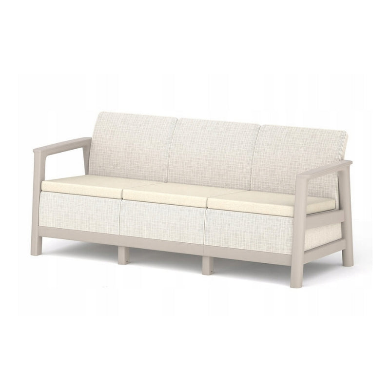 Dārza dīvāns trīsvietīgs Scandi Linea 3 Seater Sofa oļu pelēks/gaiši bēšs