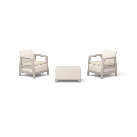Dārza mēbeļu komplekts Scandi Linea Balcony Set oļu pelēks/gaiši bēšs