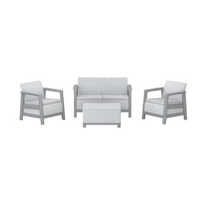 Dārza mēbeļu komplekts Scandi Linea 2 Seater Set gaiši pelēks/tumša tērauda pelēks