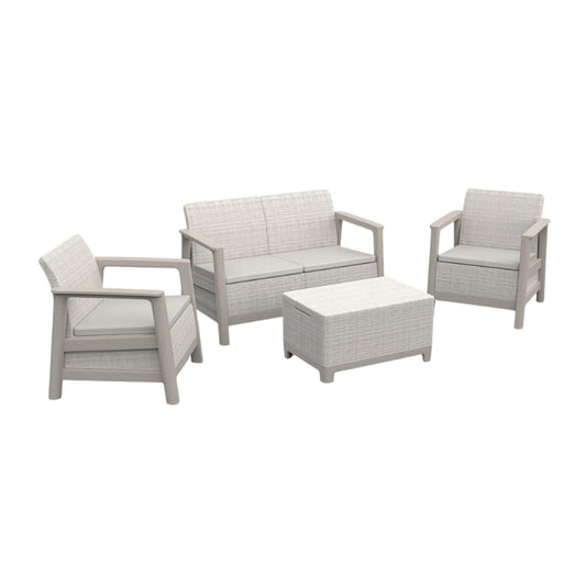 Dārza mēbeļu komplekts Scandi Linea 2 Seater Set oļu pelēks/gaiši bēšs