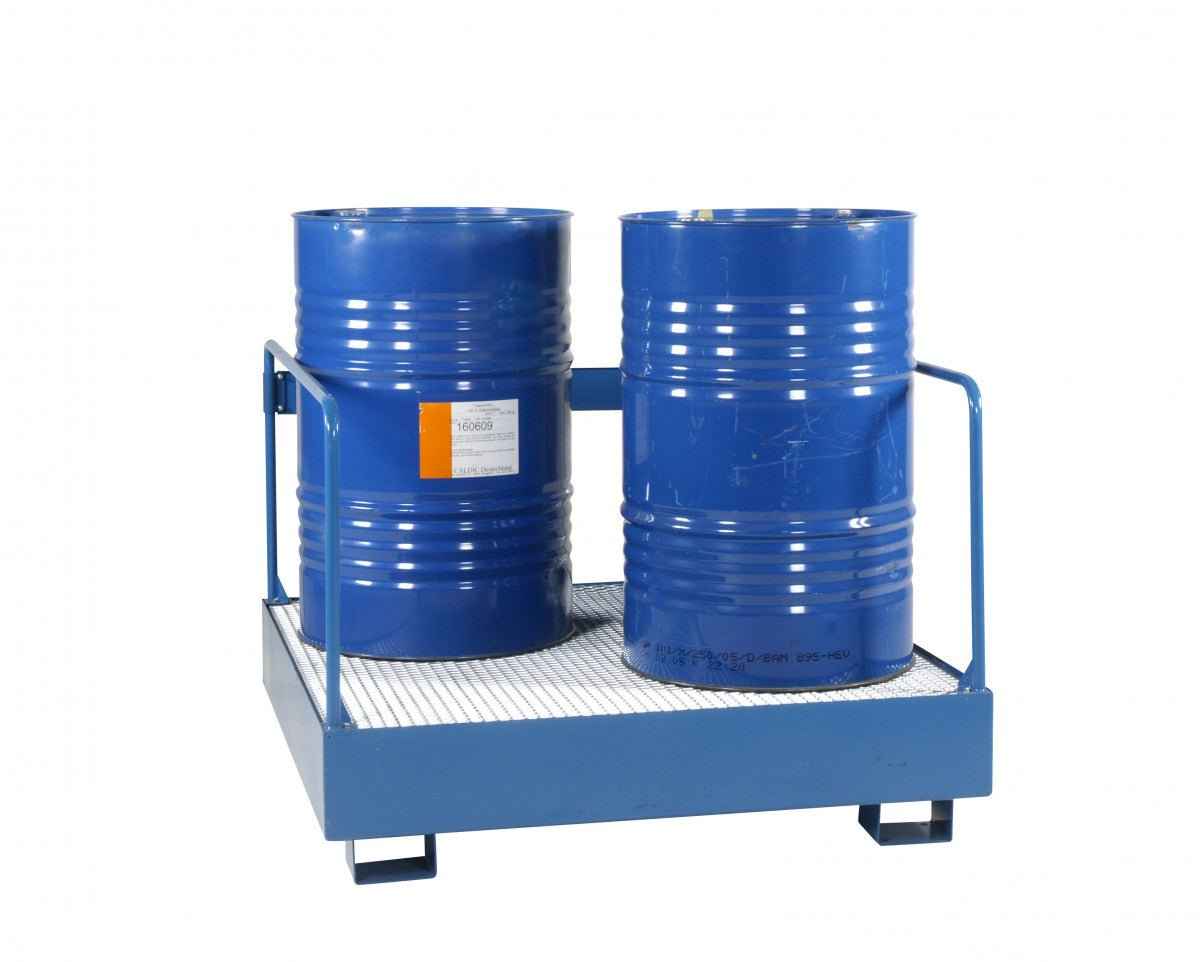 4 drums, standing with safety railing