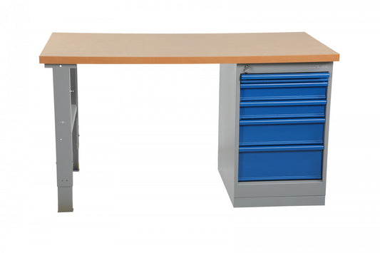 Верстак с 5-секционным тумбовым блоком и столешницей из МДФ 2000x800 мм
