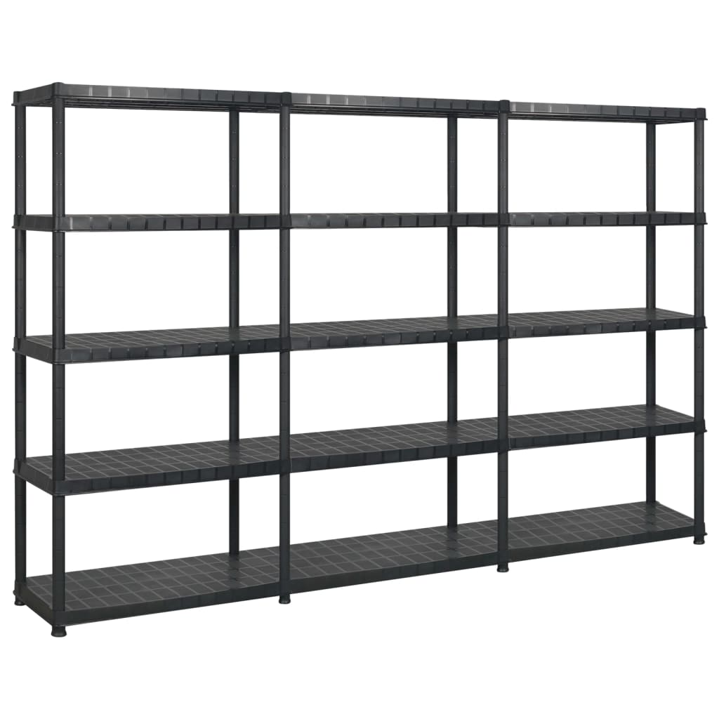 5-Līmeņu Plaukts, Melns, 93,5X45,5X194,5 Cm, Pp - HOLDORS