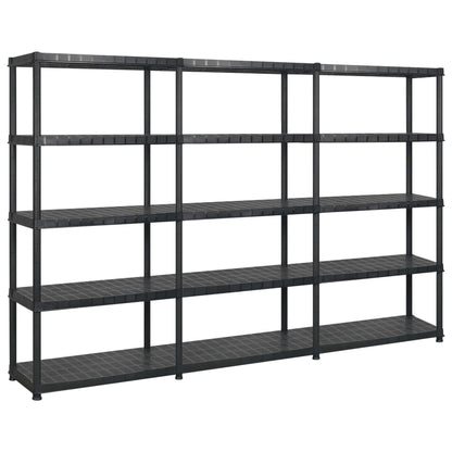 5-Līmeņu Plaukts, Melns, 93,5X45,5X194,5 Cm, Pp - HOLDORS