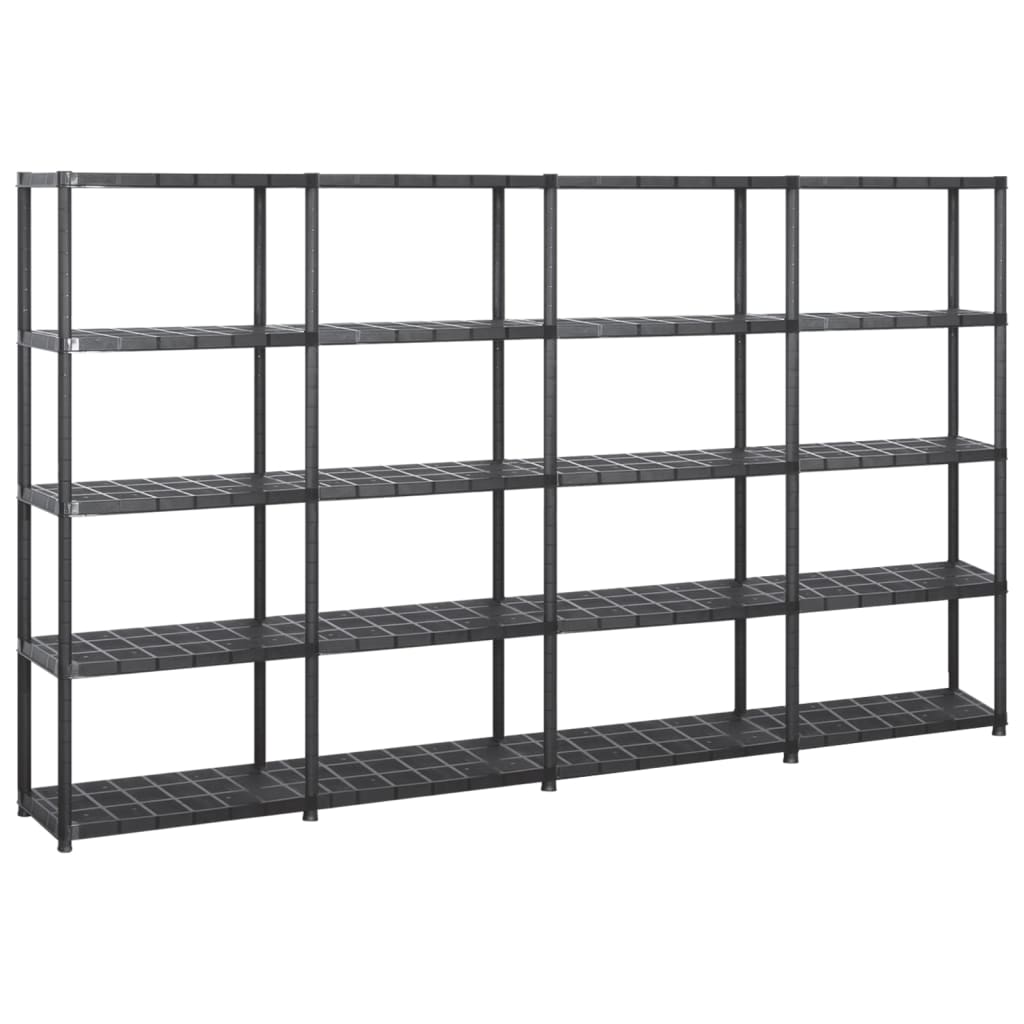 5-Līmeņu Plaukts, Melns, 93,5X45,5X194,5 Cm, Pp - HOLDORS
