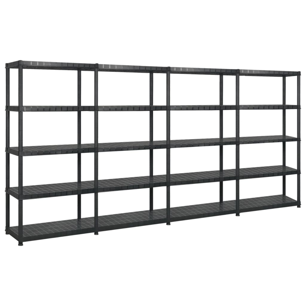 5-Līmeņu Plaukts, Melns, 93,5X45,5X194,5 Cm, Pp - HOLDORS