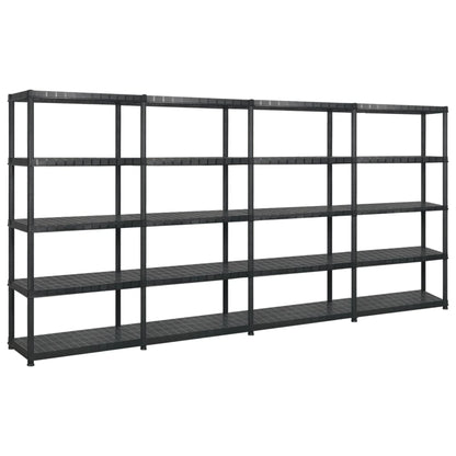 5-Līmeņu Plaukts, Melns, 93,5X45,5X194,5 Cm, Pp - HOLDORS