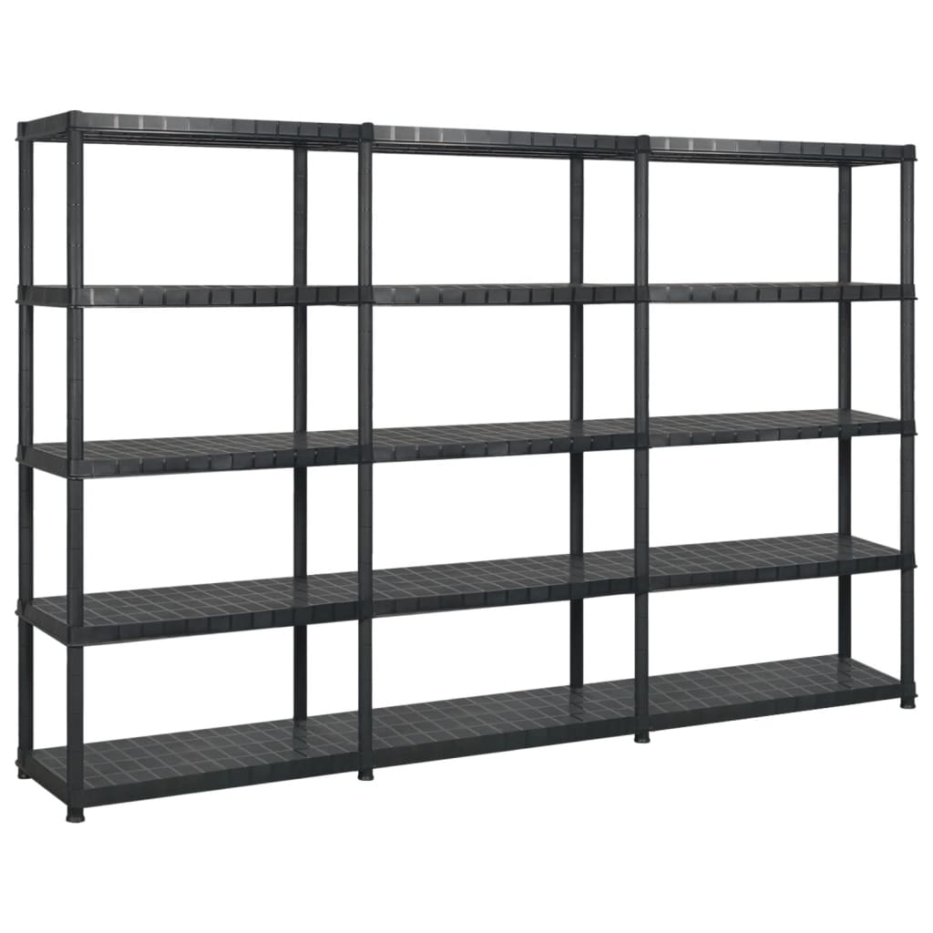 5-Līmeņu Plaukts, Melns, 93,5X45,5X194,5 Cm, Pp - HOLDORS