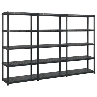 5-Līmeņu Plaukts, Melns, 93,5X45,5X194,5 Cm, Pp - HOLDORS