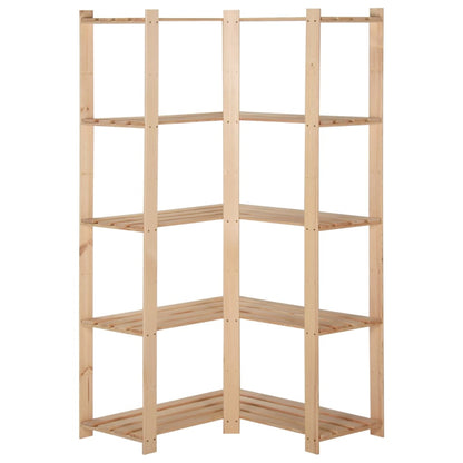 5-Līmeņu Stūra Plaukts, 82,5X82,5X170 Cm, Priedes Masīvkoks - HOLDORS