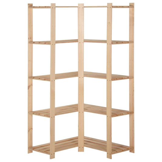 5-Līmeņu Stūra Plaukts, 82,5X82,5X170 Cm, Priedes Masīvkoks - HOLDORS