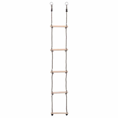 5 Pakāpienu Virves Kāpnes, 210 Cm, Priedes Masīvkoks - HOLDORS