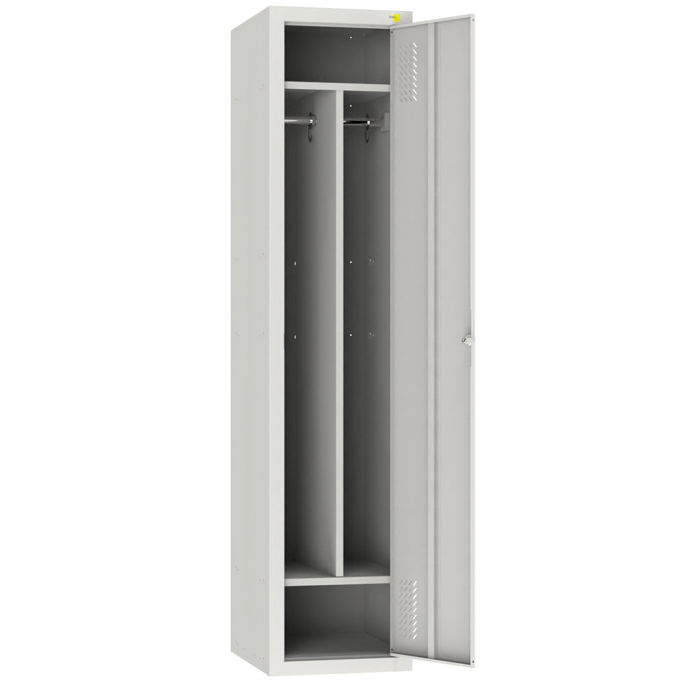Metal cabinet for changing rooms with a partition SHOM-P400