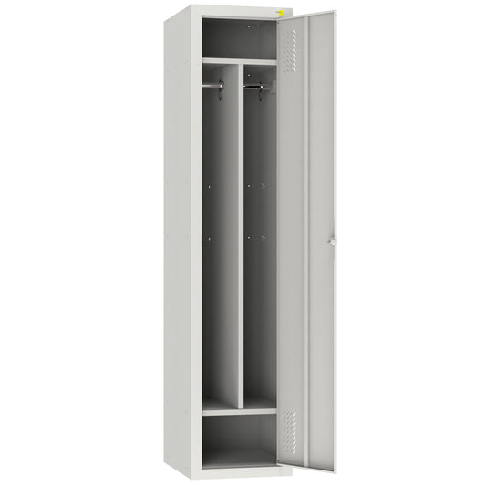 Metal cabinet for changing rooms with a partition SHOM-P400