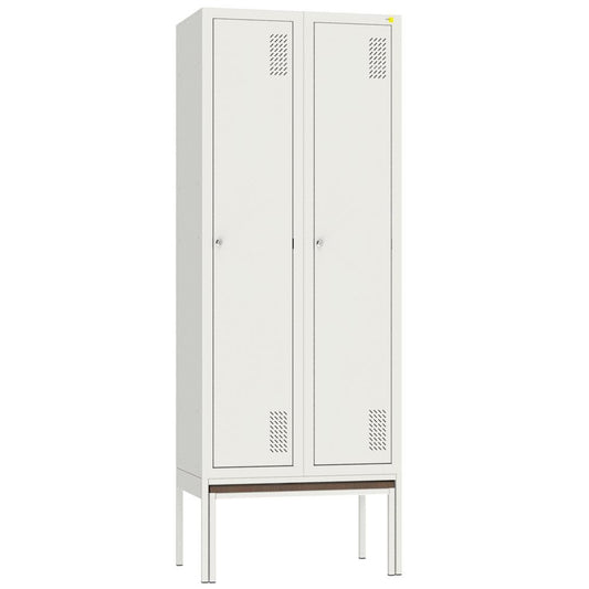 Metal clothes cabinet with a pull-out bench SHOM-400/2