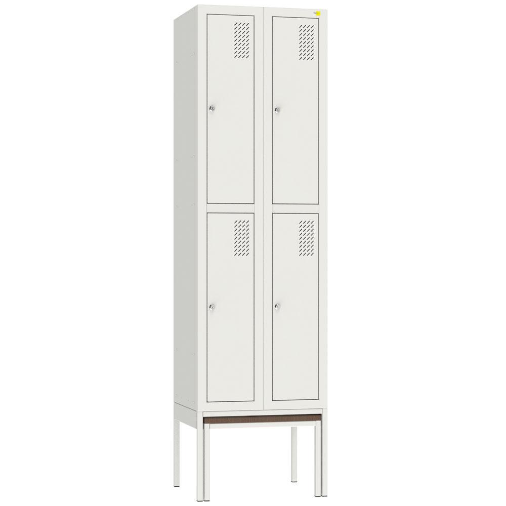 Metal wardrobe with a pull-out bench SHOM-300/2/4