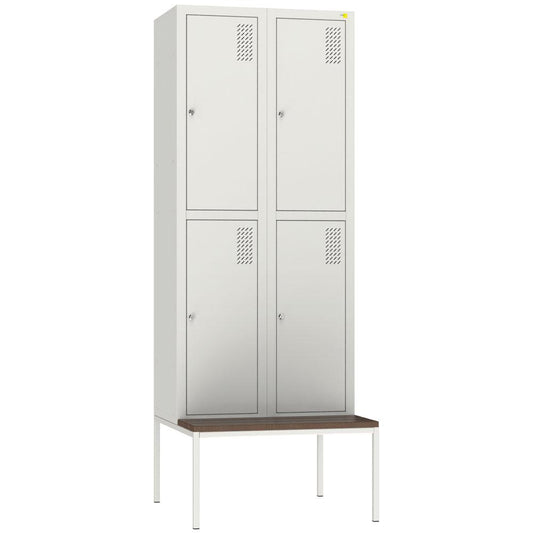 Metal clothes cabinet with bench SHOM-400/2/4