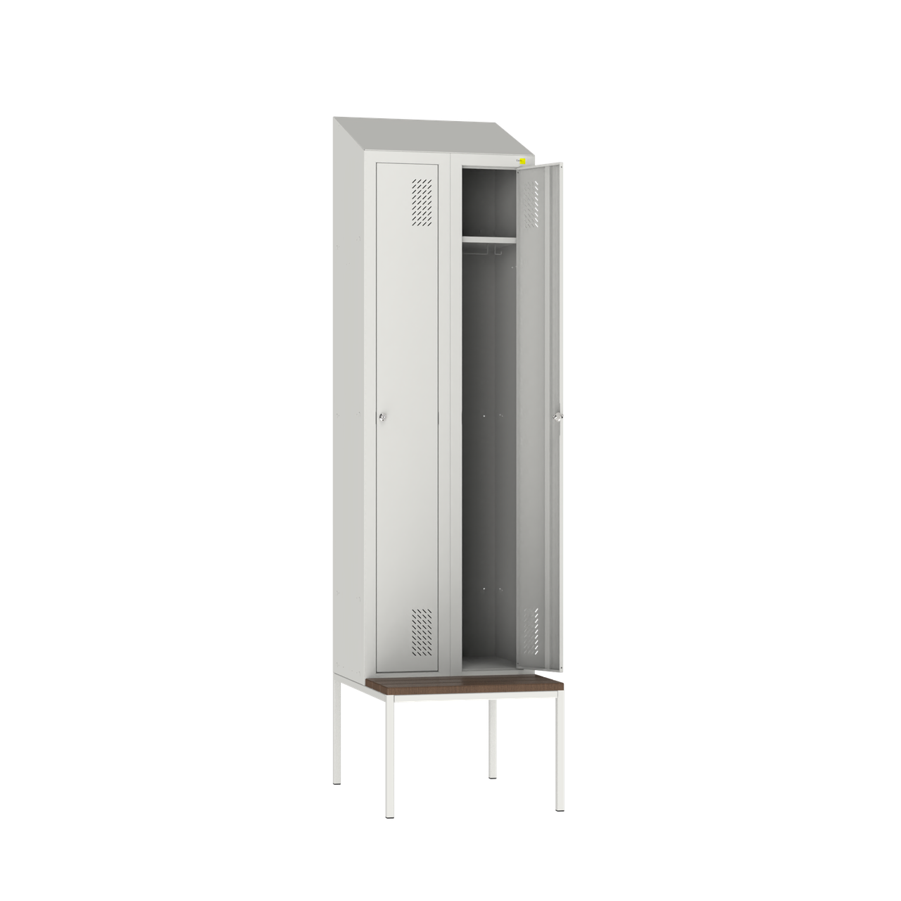 Metal clothes cabinet with bench SHOM-300/2 with roof