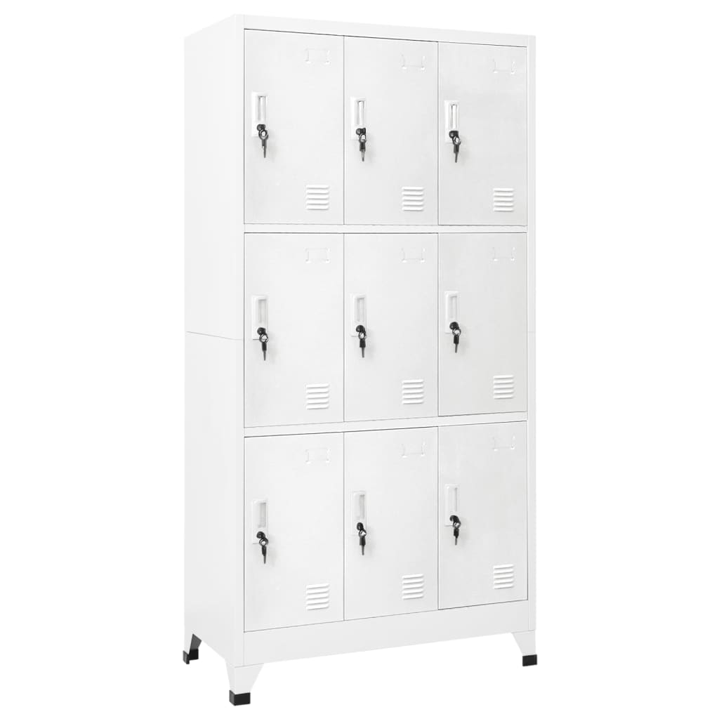 Ģērbtuves Skapis, Balts, 90X45X180 Cm, Tērauds