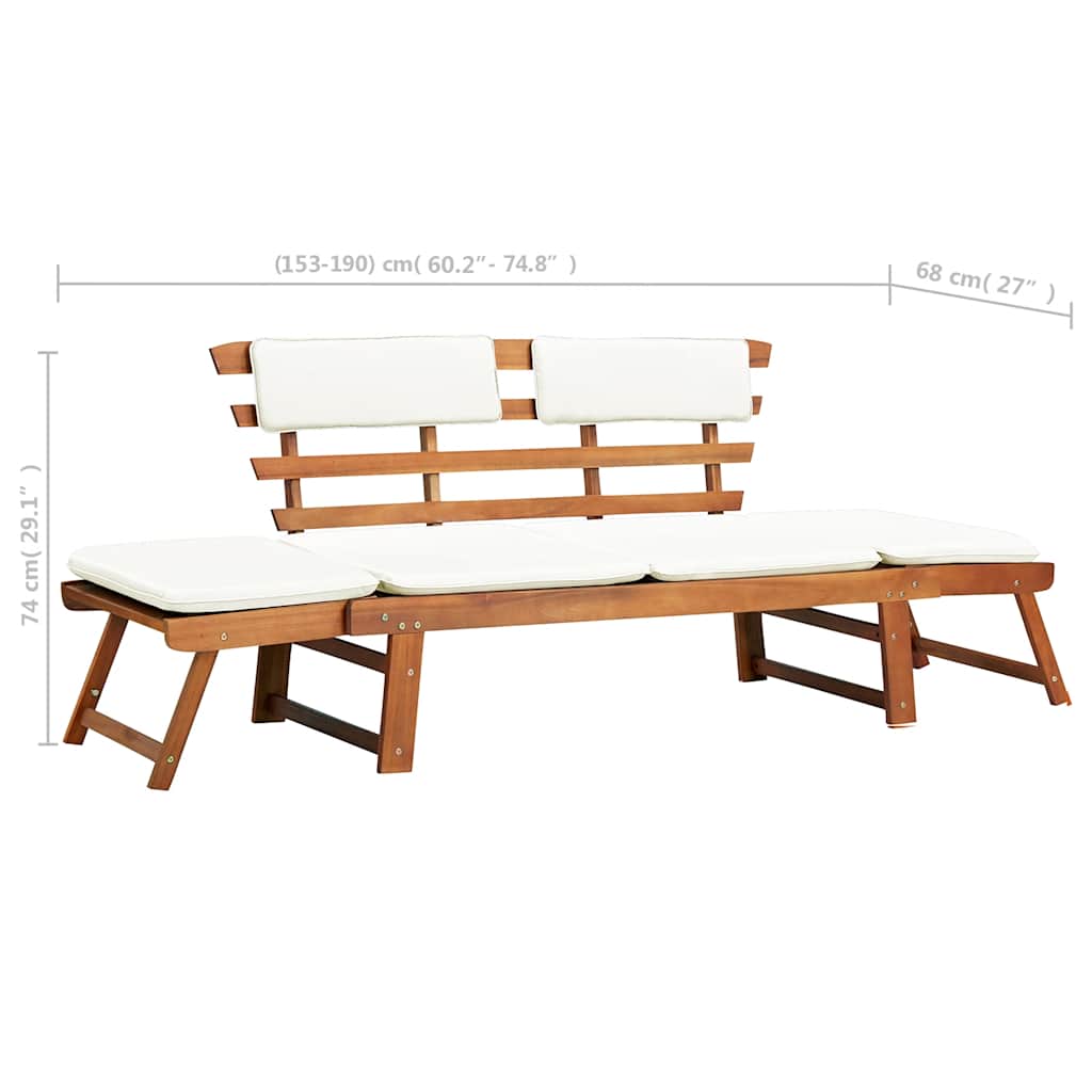 Dārza Sols Ar Spilveniem, 190 Cm, Akācijas Masīvkoks