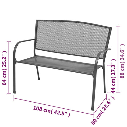 Dārza Sols, 108 Cm, Tērauda Siets, Antracītpelēks