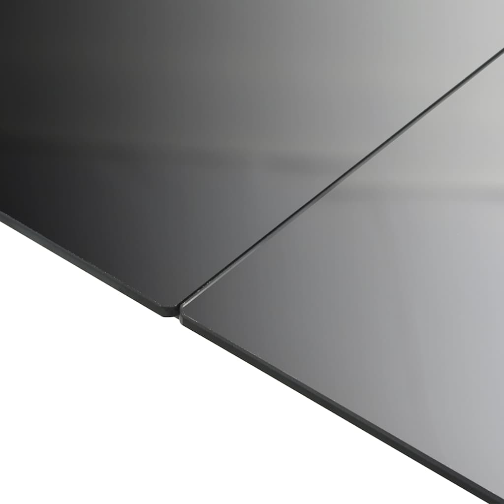 Dārza Galds, Melns, 190X90X74 Cm, Alumīnijs Un Stikls
