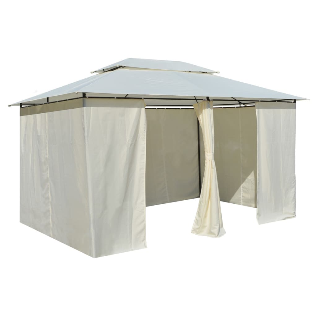 Dārza Nojume Ar Aizkariem, 4X3 M, Balta