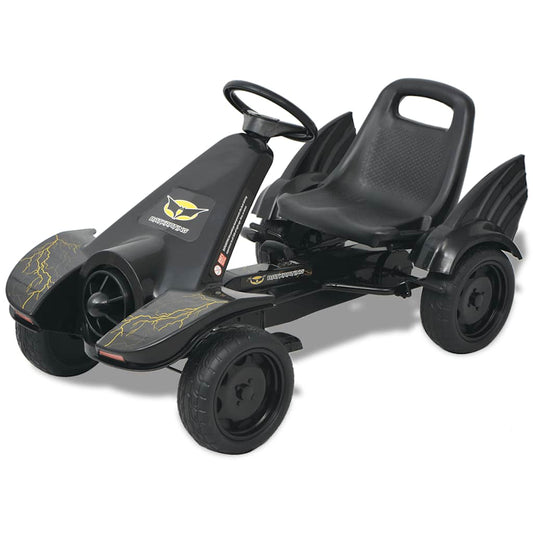 Go Kart Ar Pedāļiem Un Regulējamu Sēdvietu, Melns