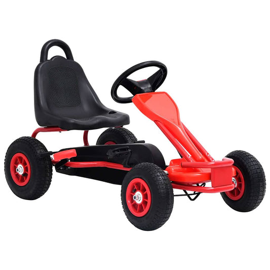 Gokarts Ar Pedāļiem Un Pneimatiskajām Riepām, Sarkans