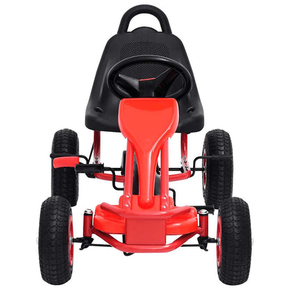 Gokarts Ar Pedāļiem Un Pneimatiskajām Riepām, Sarkans