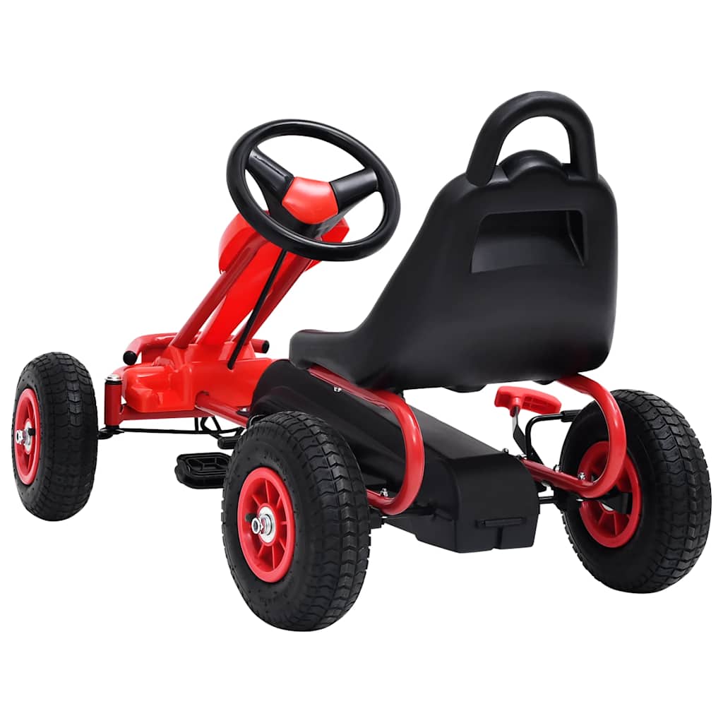 Gokarts Ar Pedāļiem Un Pneimatiskajām Riepām, Sarkans