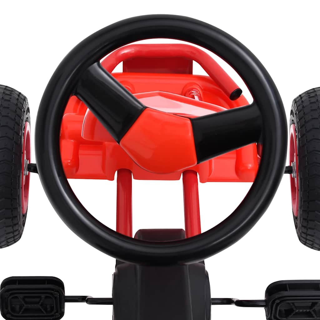 Gokarts Ar Pedāļiem Un Pneimatiskajām Riepām, Sarkans