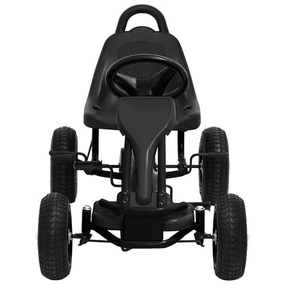Gokarts Ar Pedāļiem Un Pneimatiskajām Riepām, Melns
