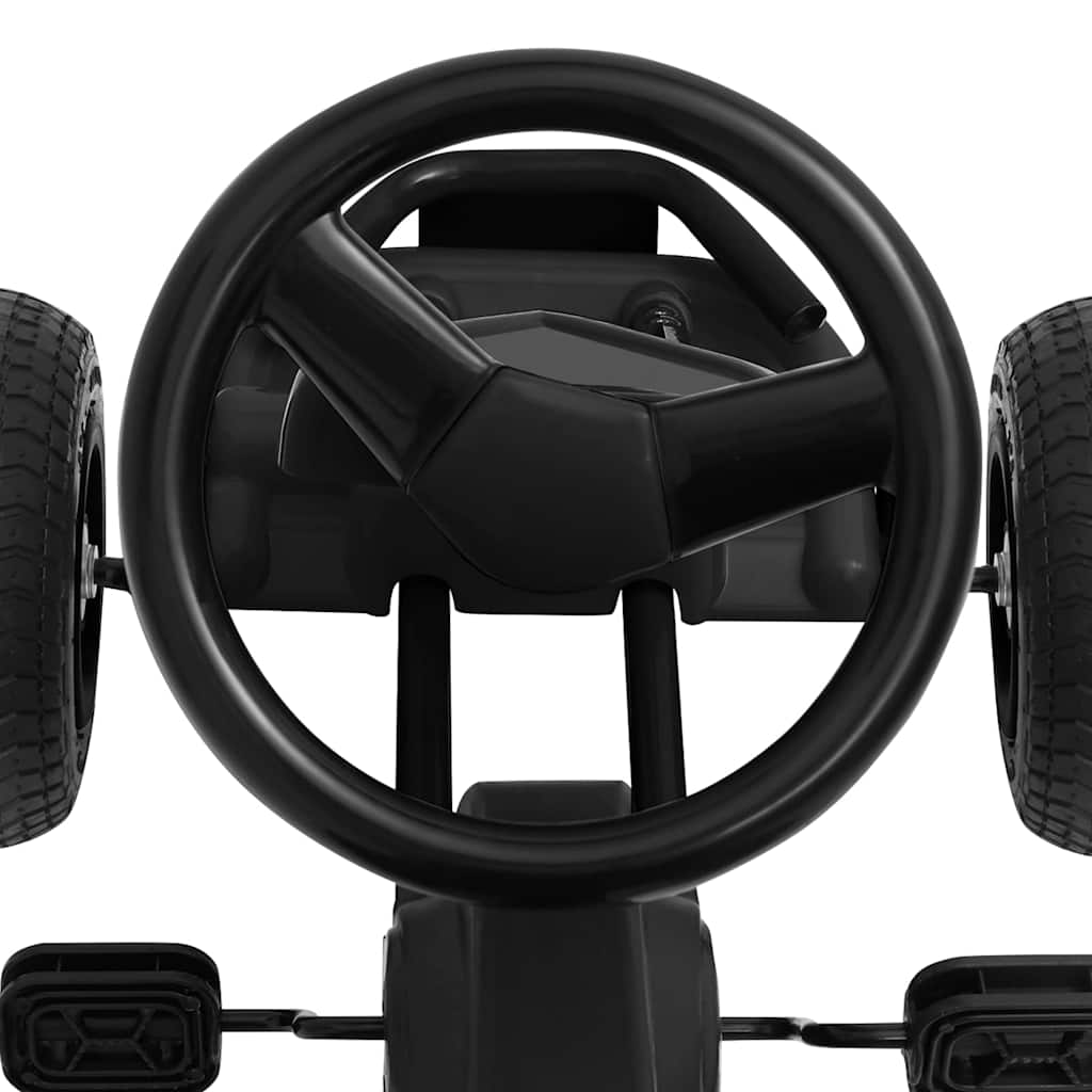 Gokarts Ar Pedāļiem Un Pneimatiskajām Riepām, Melns
