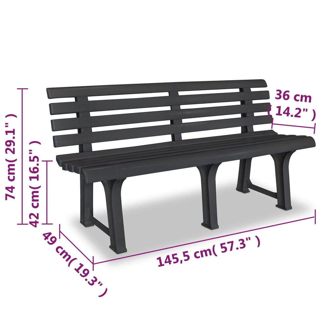 Dārza Sols, 145,5 Cm, Plastmasa, Antracītpelēks