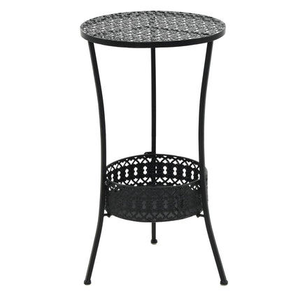 Bistro Galds, Melns, 40X70 Cm, Metāls