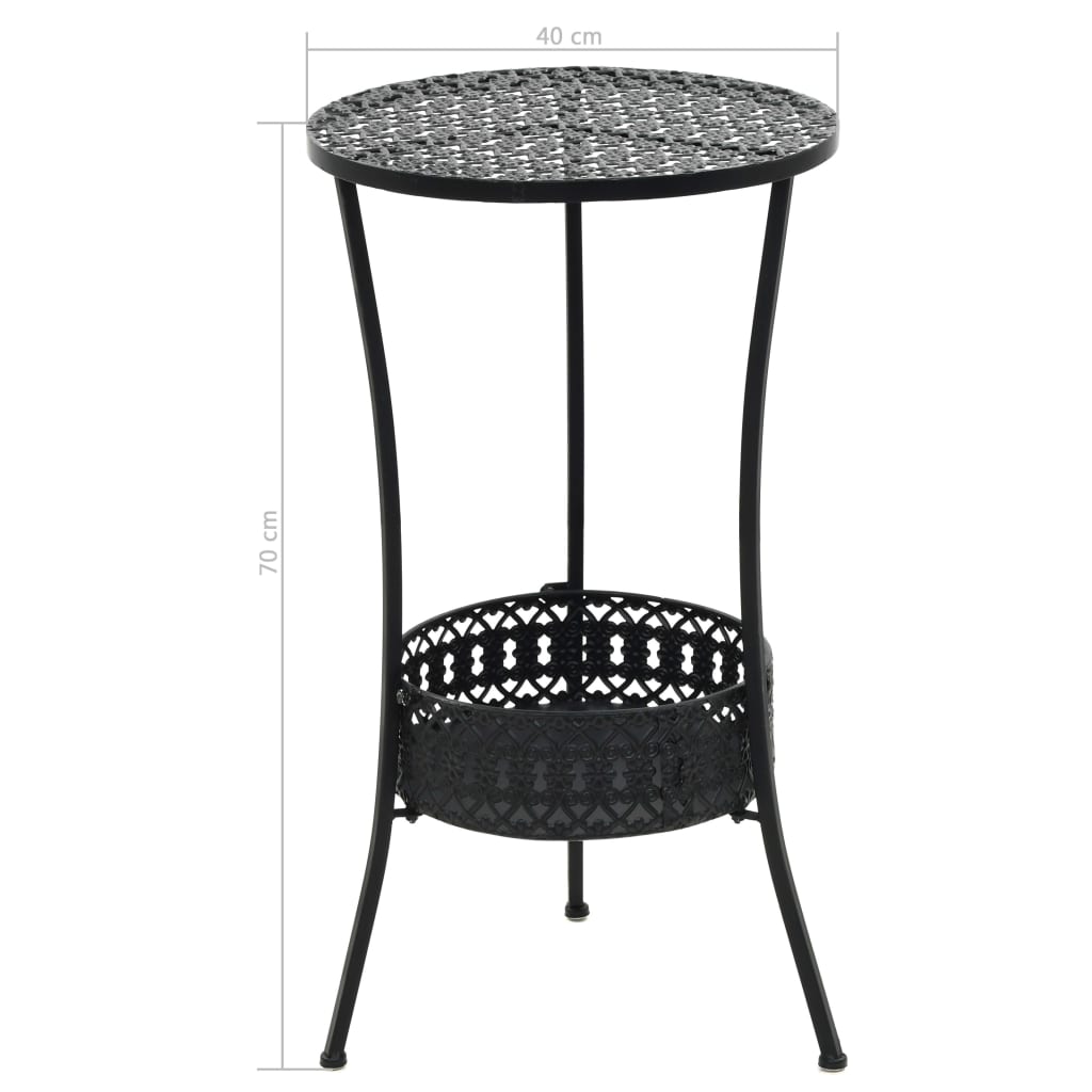 Bistro Galds, Melns, 40X70 Cm, Metāls