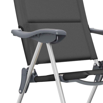 Kempinga Krēsli, 2 Gab., 58X69X111 Cm, Alumīnijs, Melni
