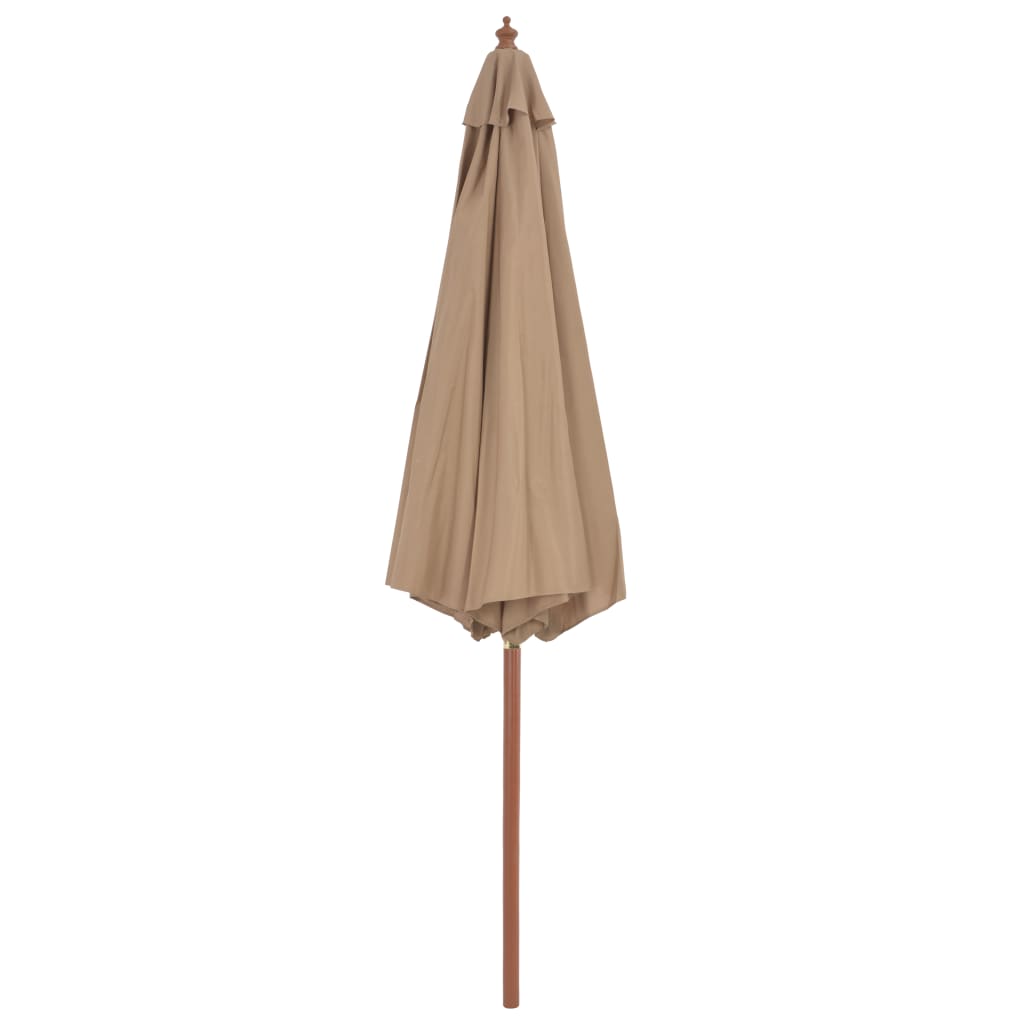 Dārza Saulessargs Ar Koka Kātu, 300 Cm, Pelēkbrūns