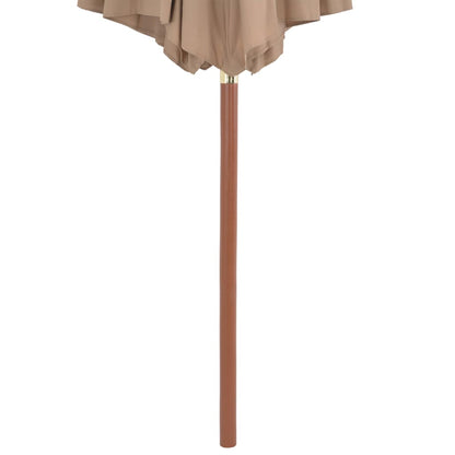 Dārza Saulessargs Ar Koka Kātu, 300 Cm, Pelēkbrūns