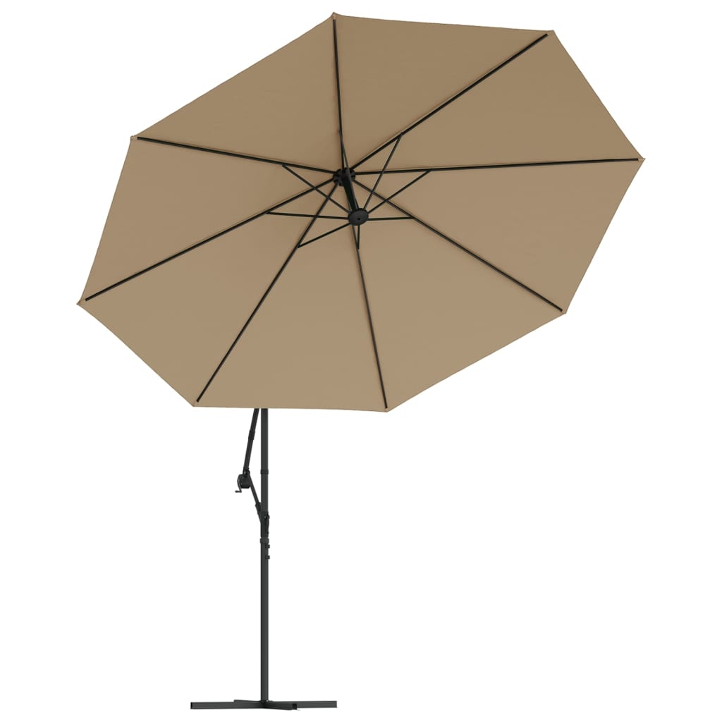 Saulessargs Ar Alumīnija Kātu, 350 Cm, Pelēkbrūns