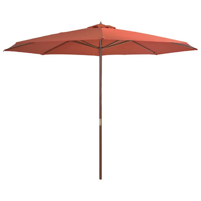 Dārza Saulessargs Ar Koka Kātu, 350 Cm, Zaļš