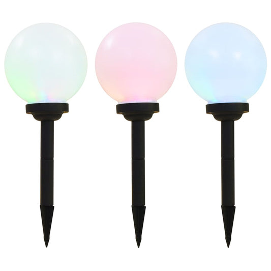 Sfēriskas Āra Led Solārās Lampas, 3 Gab., , Rgb, Baltas