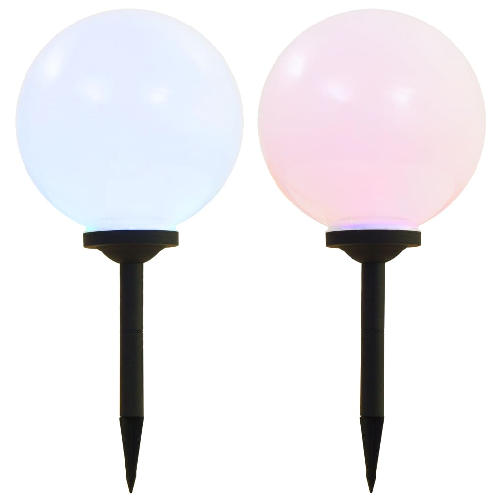 Sfēriskas Āra Led Solārās Lampas, 2 Gab., , Rgb