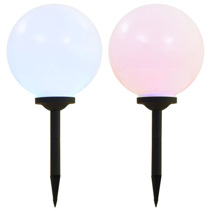 Sfēriskas Āra Led Solārās Lampas, 2 Gab., , Rgb